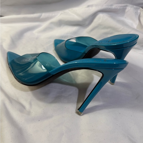 Black Suede Studio Women’s Sandal Heels W/Size 7.5 EU/37.5 - Picture 5 of 8